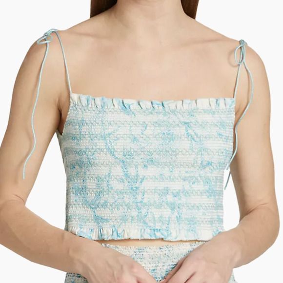 Alice + Olivia by Stacey Bendet NWT Kathlyn Floral Smocked Crop Top MSRP $275 XL - Picture 6 of 11